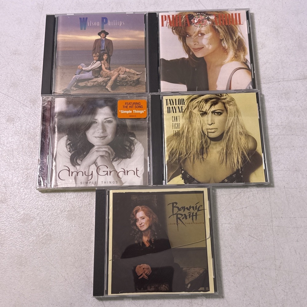 5 CD Lot Wilson Phillips Paula Abdul Amy Grant Taylor Dayne Bonnie Raitt Pop